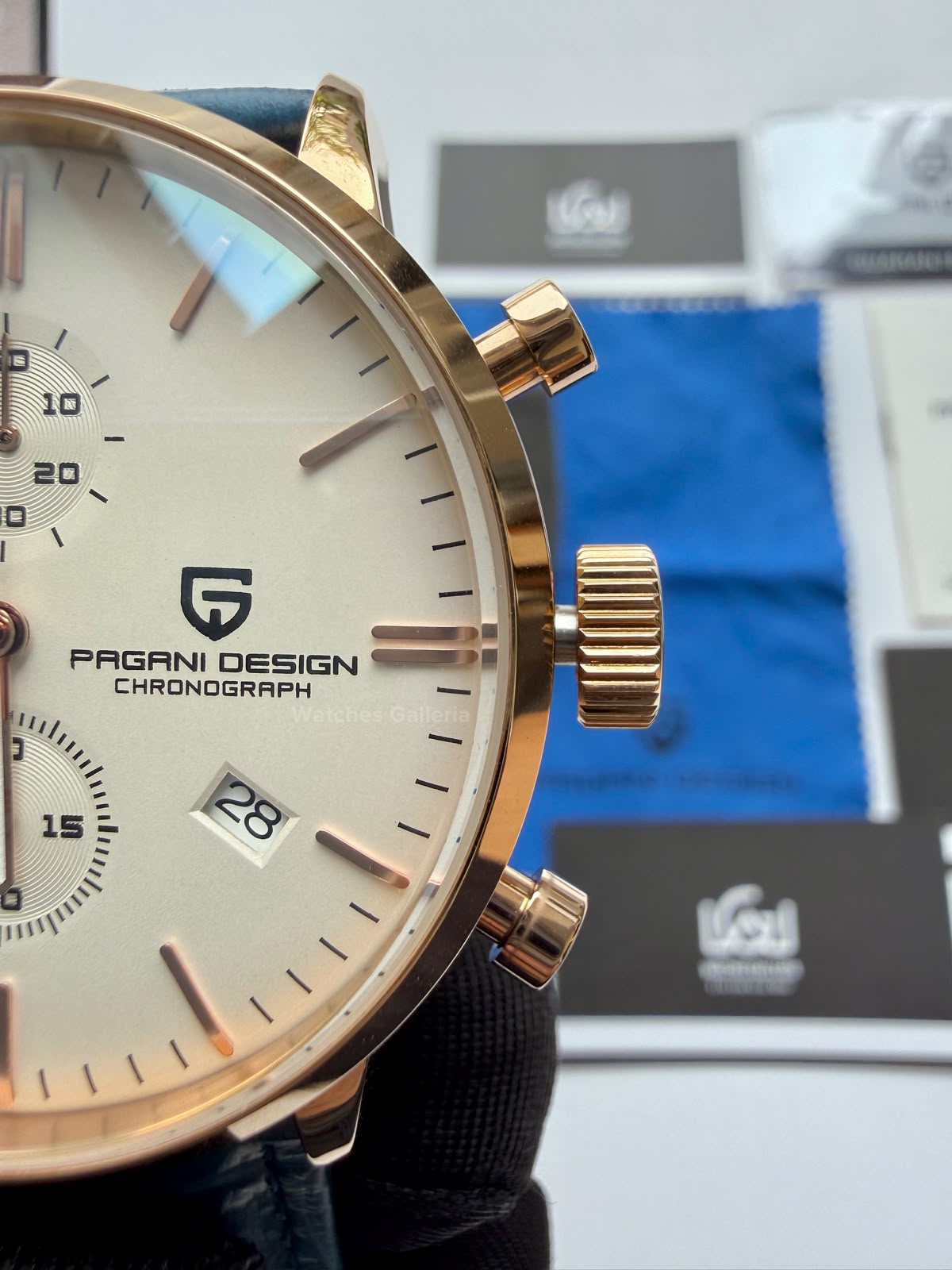 Pagani Design PD2720K |  Blue Rose Gold White | Flight Chronograph Limited Edition Blue Rose Gold White Quartz Watch