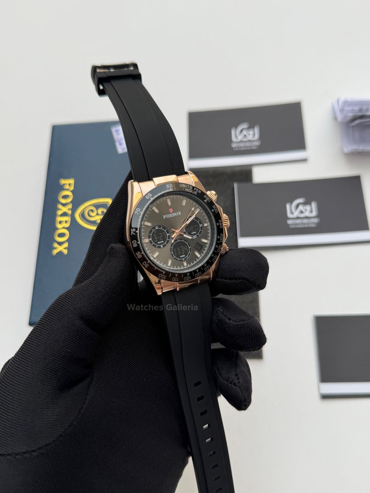 Foxbox Daytona Digital (Black Rose Gold) FB0055 Watches Galleria