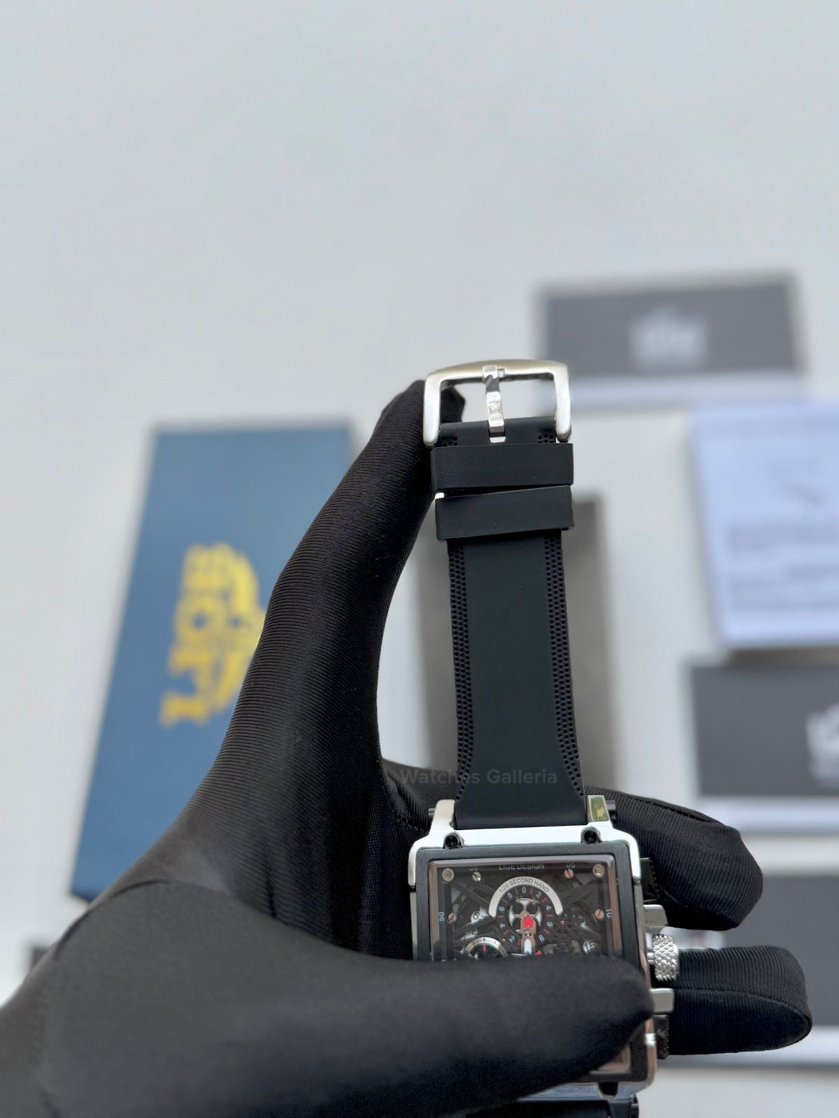 Lige Watch LG8935 Square Chronograph (Silver/Black) Lige Watch Pakistan