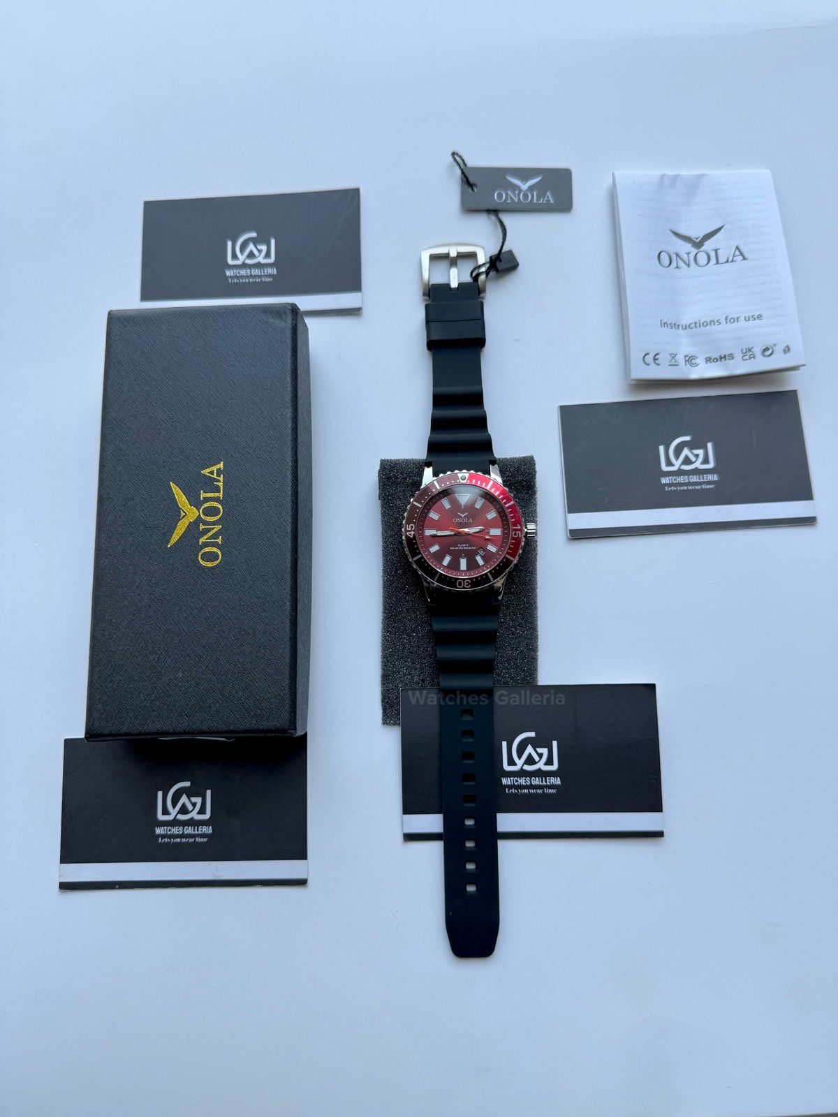 Onola 3850 Sports Diving Style Quartz (Red) Onola Pakistan