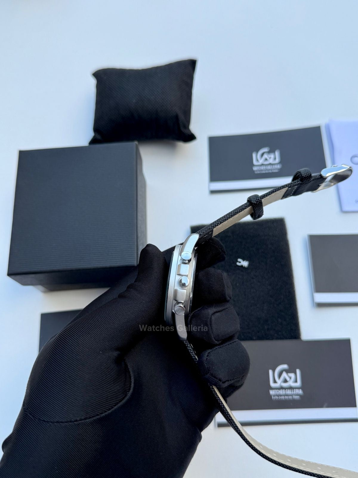 Ciloa Chronograph Leather Quartz (Black) ciloa507 Watches Galleria