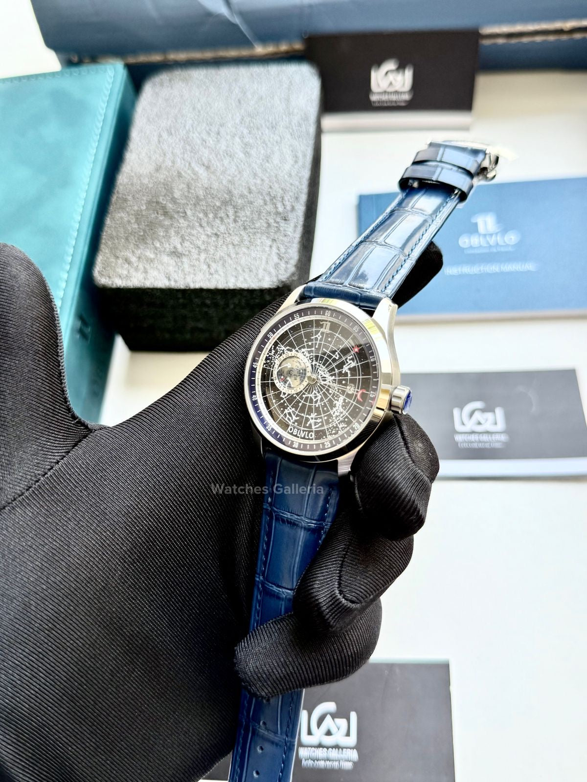 Oblvlo Grand Complications Calestial Automatic (Blue/Silver) oblvloGC Watches Galleria