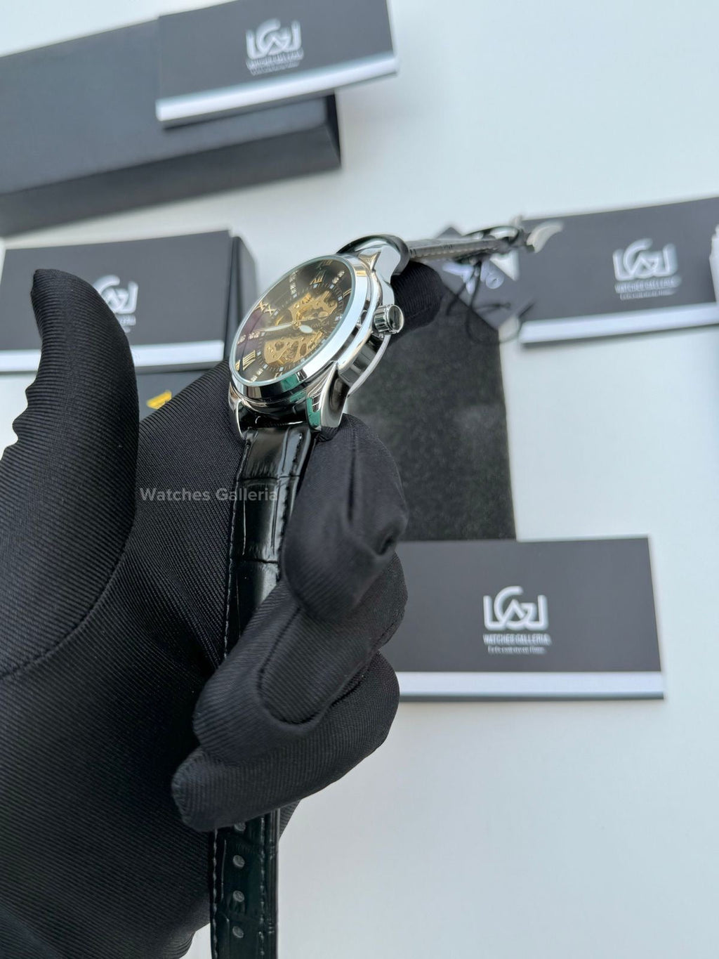 Onola Skeleton Watch Automatic (Silver/Black) ON3861 Watches Galleria