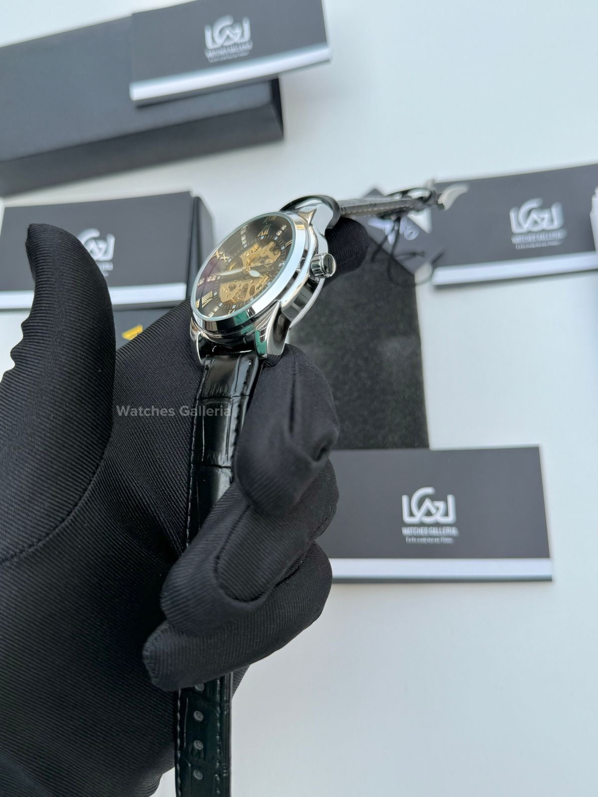 Onola Skeleton Watch Automatic (Silver/Black) ON3861 Watches Galleria
