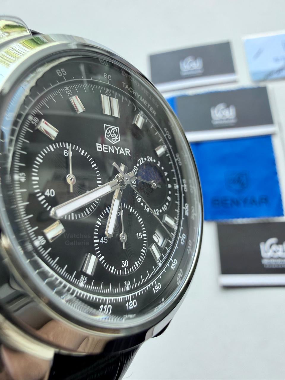 Benyar BY5193 Classic Moonphase Quartz (Black) Benyar in Pakistan