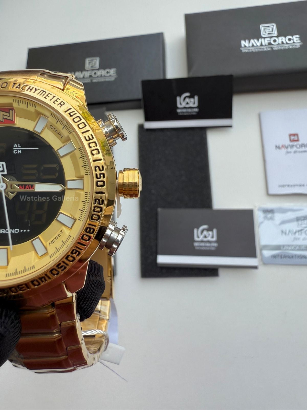 Naviforce Dual Analog and Digital Watch (Gold) NF9093M Watches Galleria
