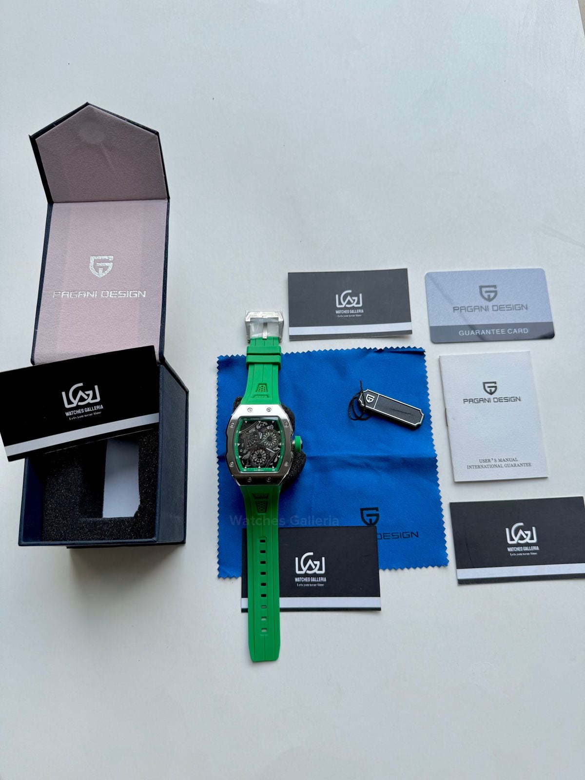 Pagani Design Tonneau Calendar Quartz PDys012 (Green) Pagani Design in Pakistan