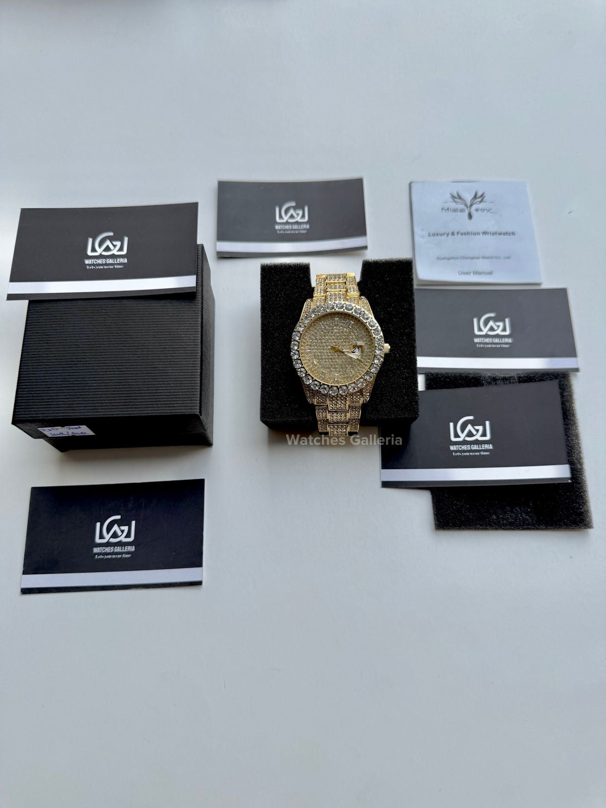 Miss Fox Iced Out Royal Oak Quartz (Gold) MFV332 Watches Galleria