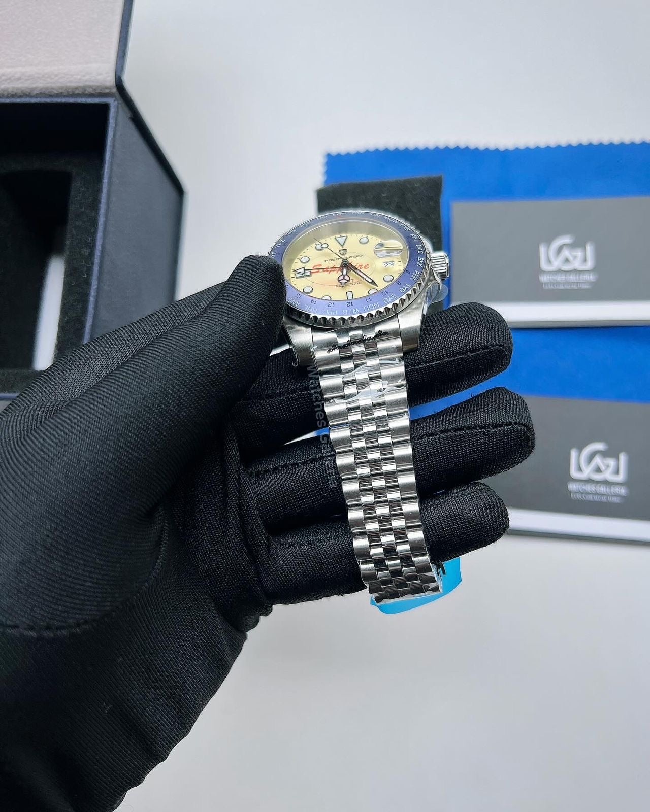 Pagani Design World Time GMT Master Automatic (Blue & Yellow) PD1758 Watches Galleria
