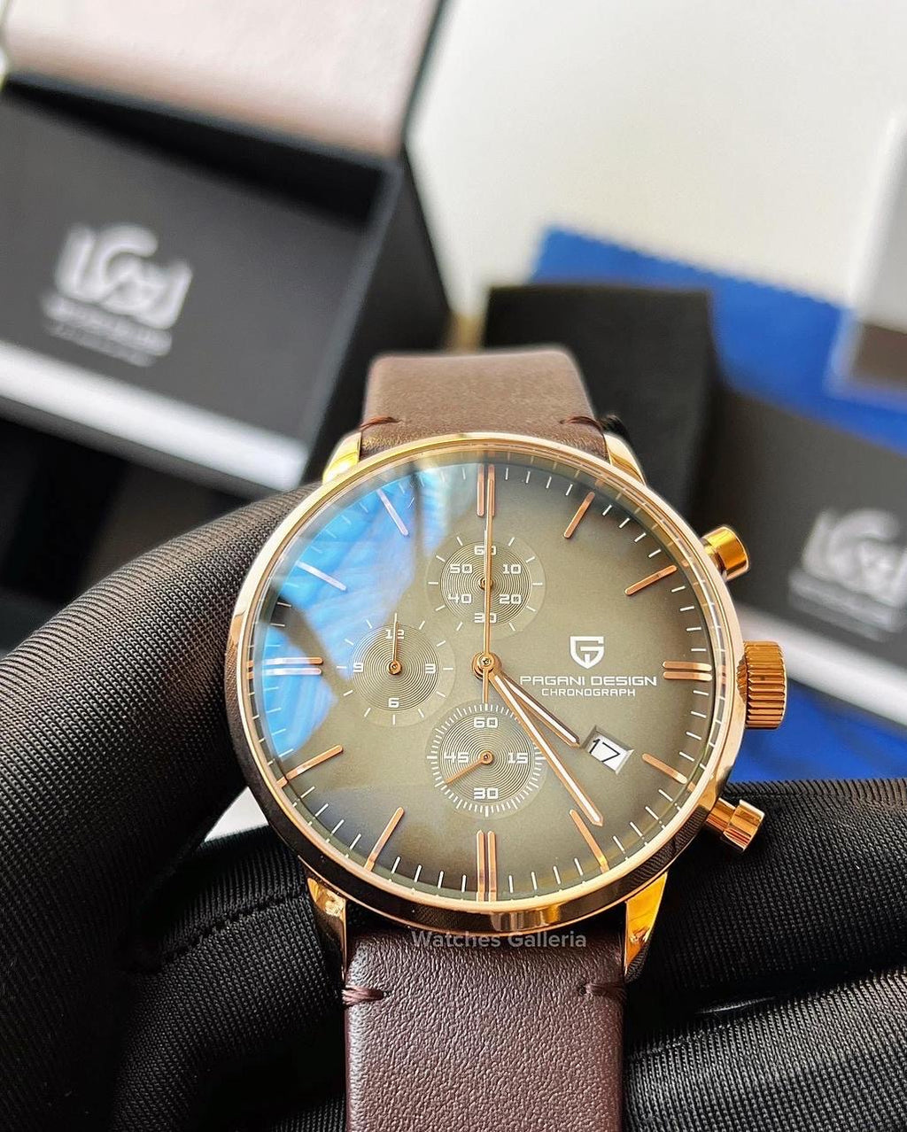 Pagani Design Flight Chronograph Quartz (Brown/Gold/Champagne) PD2720