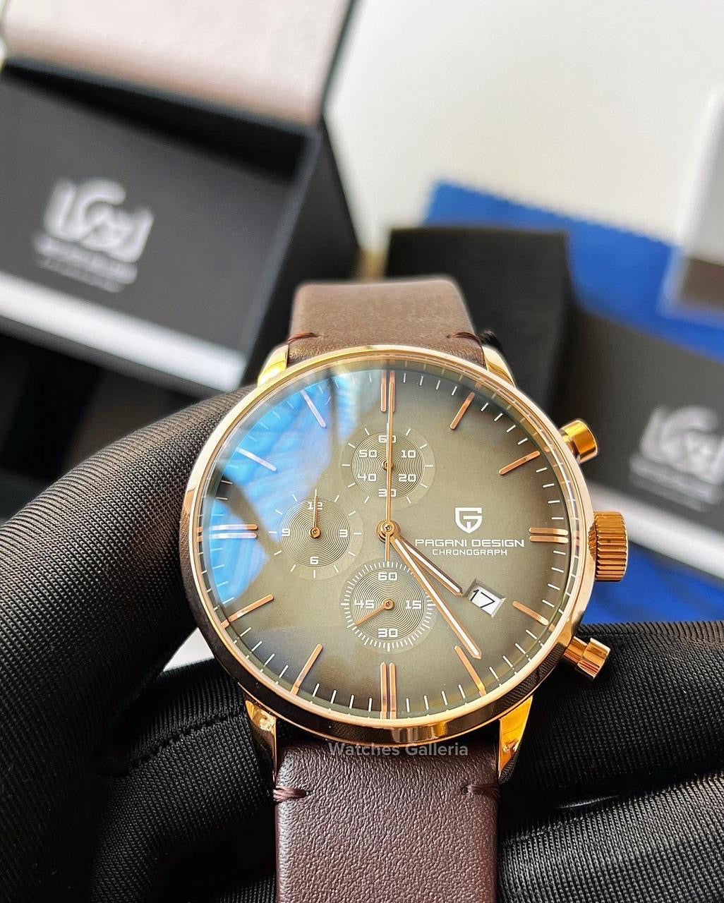 Pagani Design Flight Chronograph Quartz (Brown/Gold/Champagne) PD2720