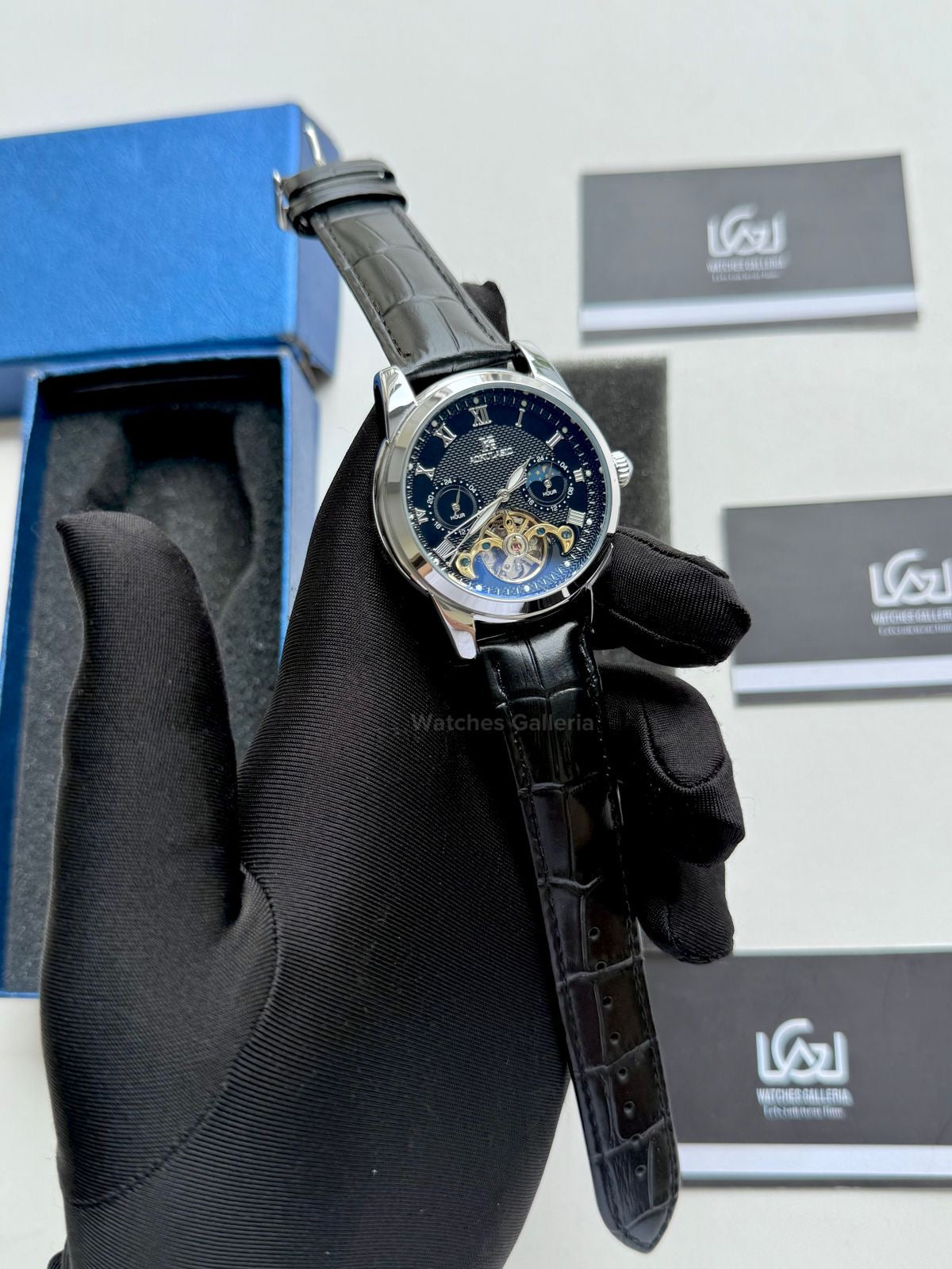 Aokulasic Calendar Flywheel Watch Automatic (Black) AOKU1701 Watches Galleria