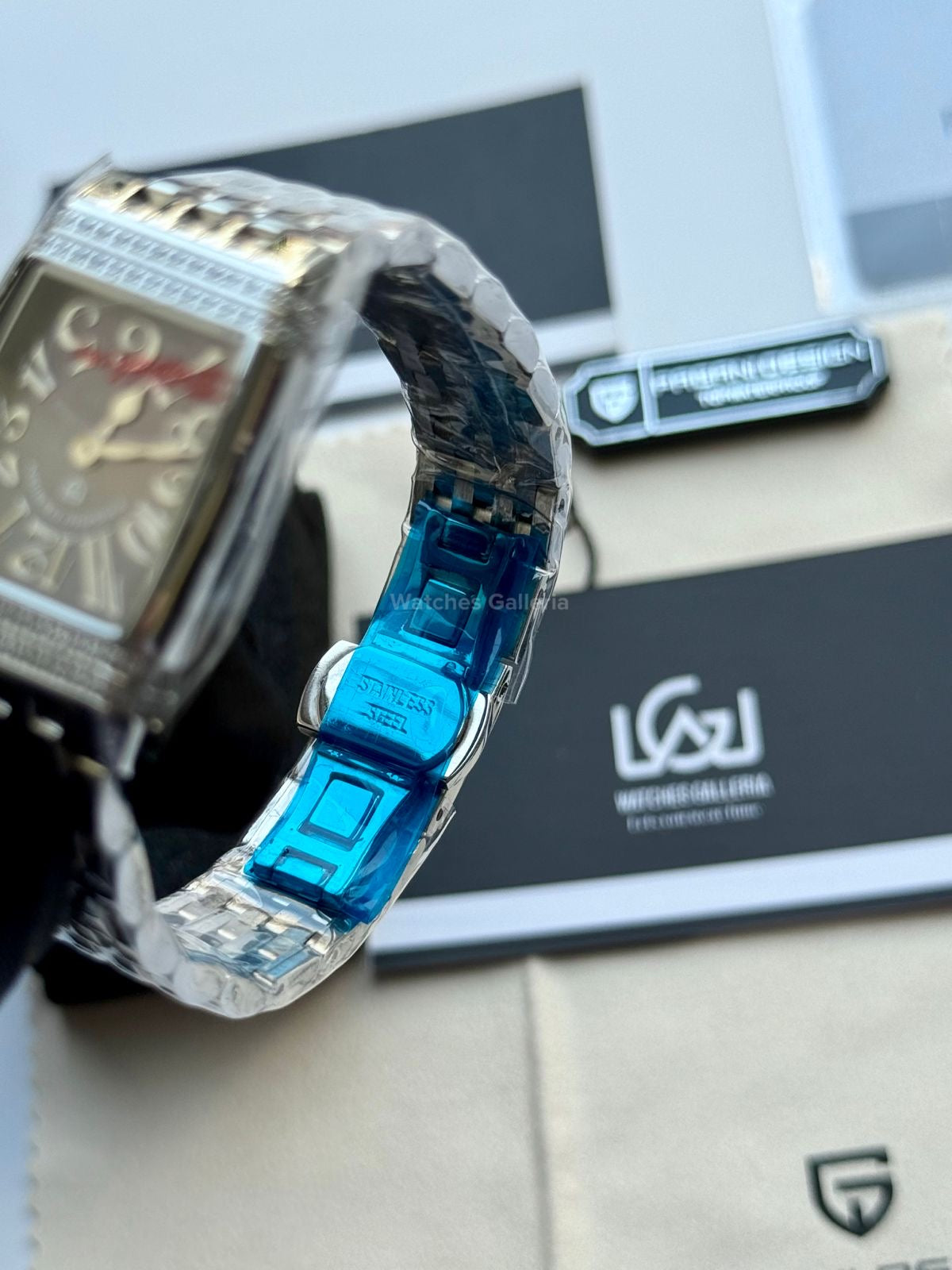 Pagani Design PD1737 Square Ladies Watch Silver Blue 22mm - Swiss Ronda 762 Quartz | Sapphire Glass | Elegant Stone Dial