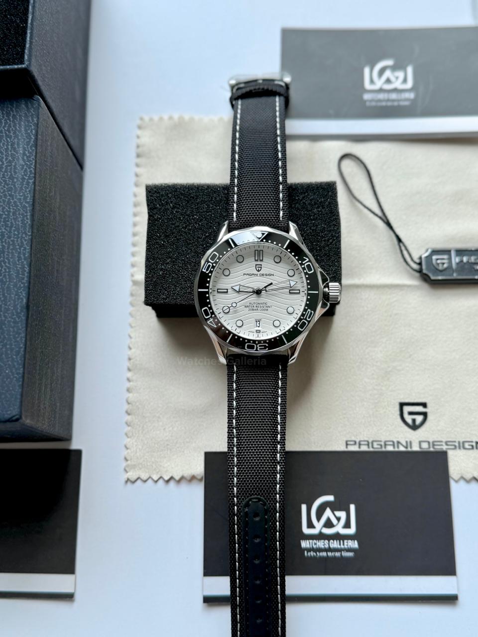 Pagani Design PD1685 Seamaster Diver White Automatic Watch – 200M Sapphire Crystal NH35A/Miyota Luxury Dive Watch in Pakistan | Watches Galleria