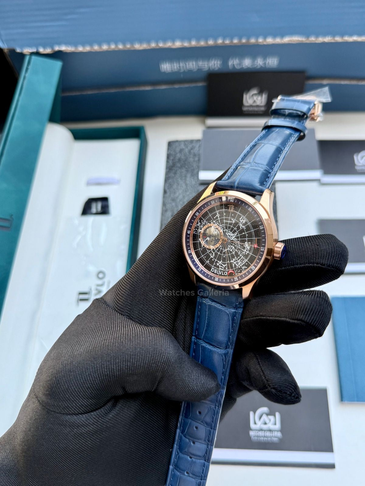 Oblvlo Grand Complications Calestial Autmatic (Blue Gold) oblvloGC Watches Galleria