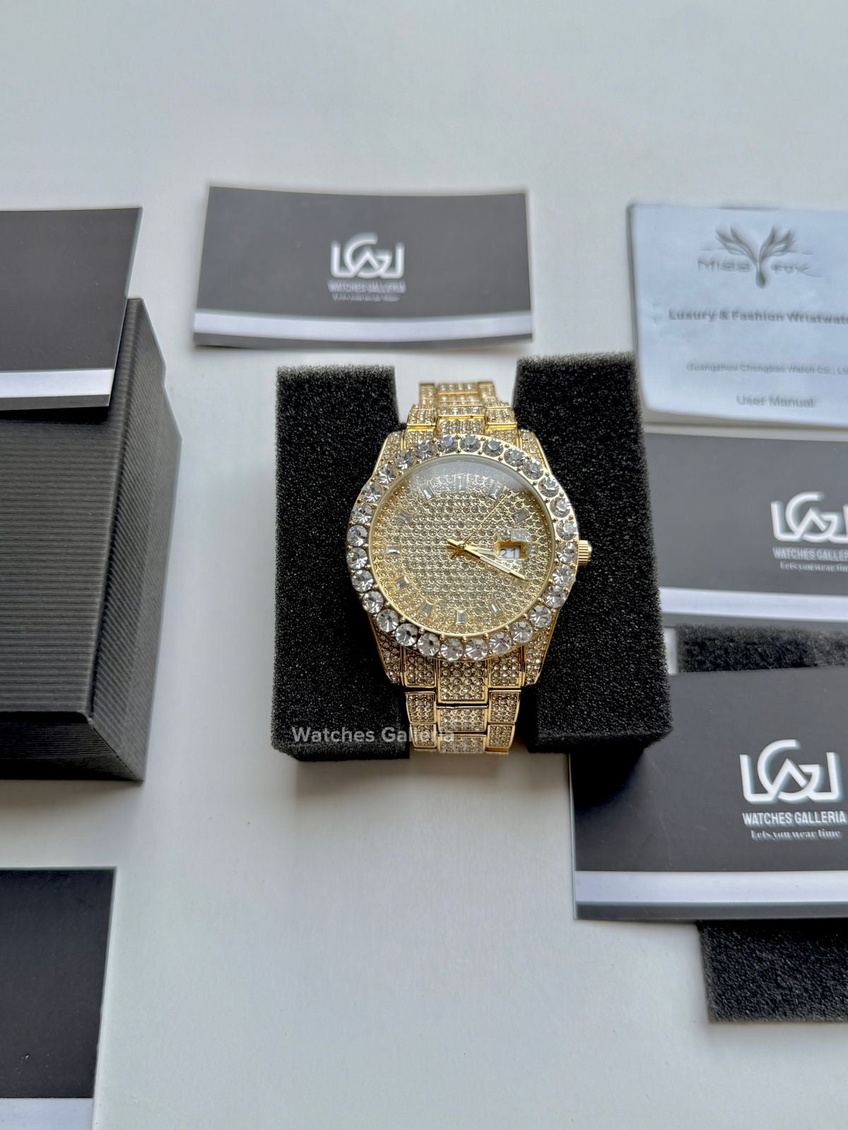 Miss Fox Iced Out Royal Oak Quartz (Gold) MFV332 Watches Galleria