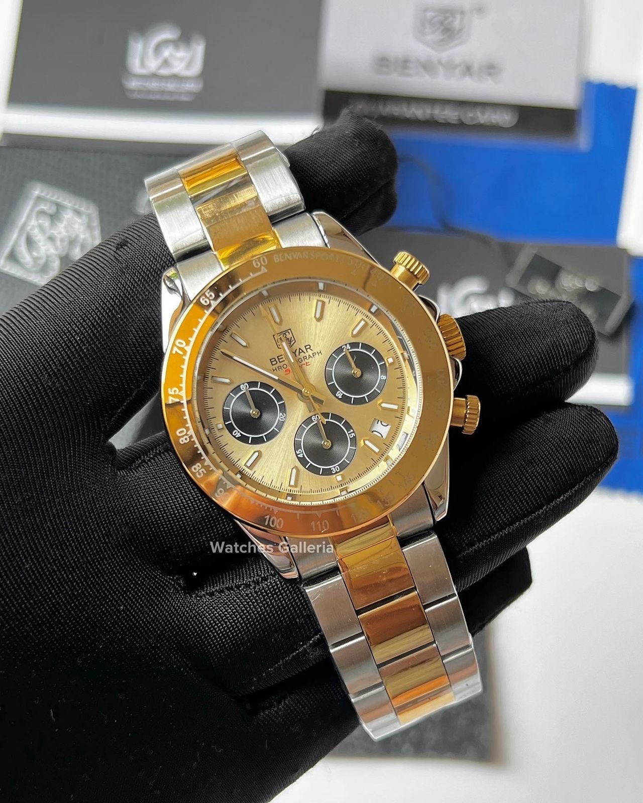 Benyar Daytona Chronograph Quartz (Two Tone) BY5169