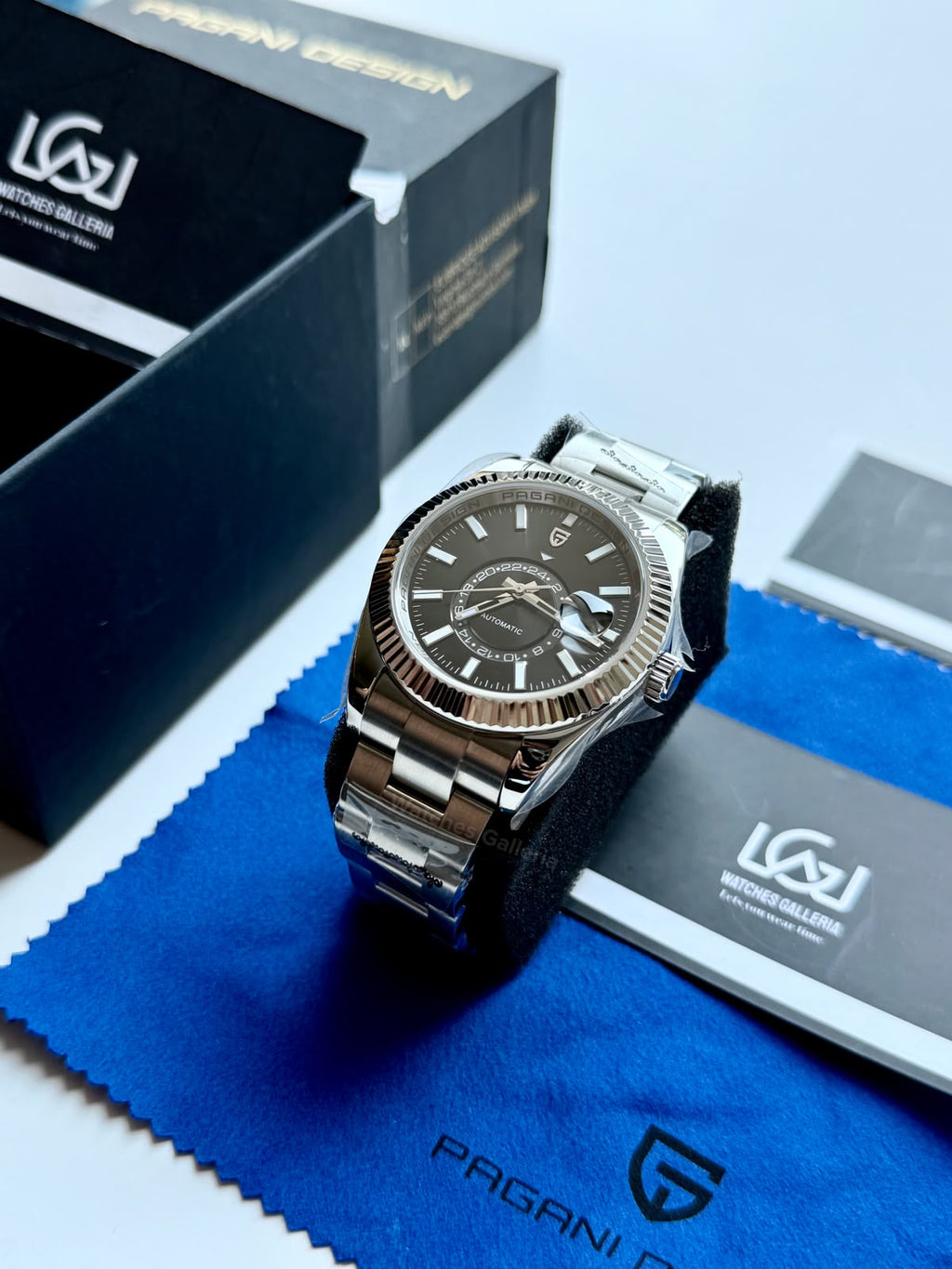 Pagani Design PD1888 Sky Dweller Black Automatic GMT Watch for Men Sapphire Crystal Original Pagani Design Watch Pakistan