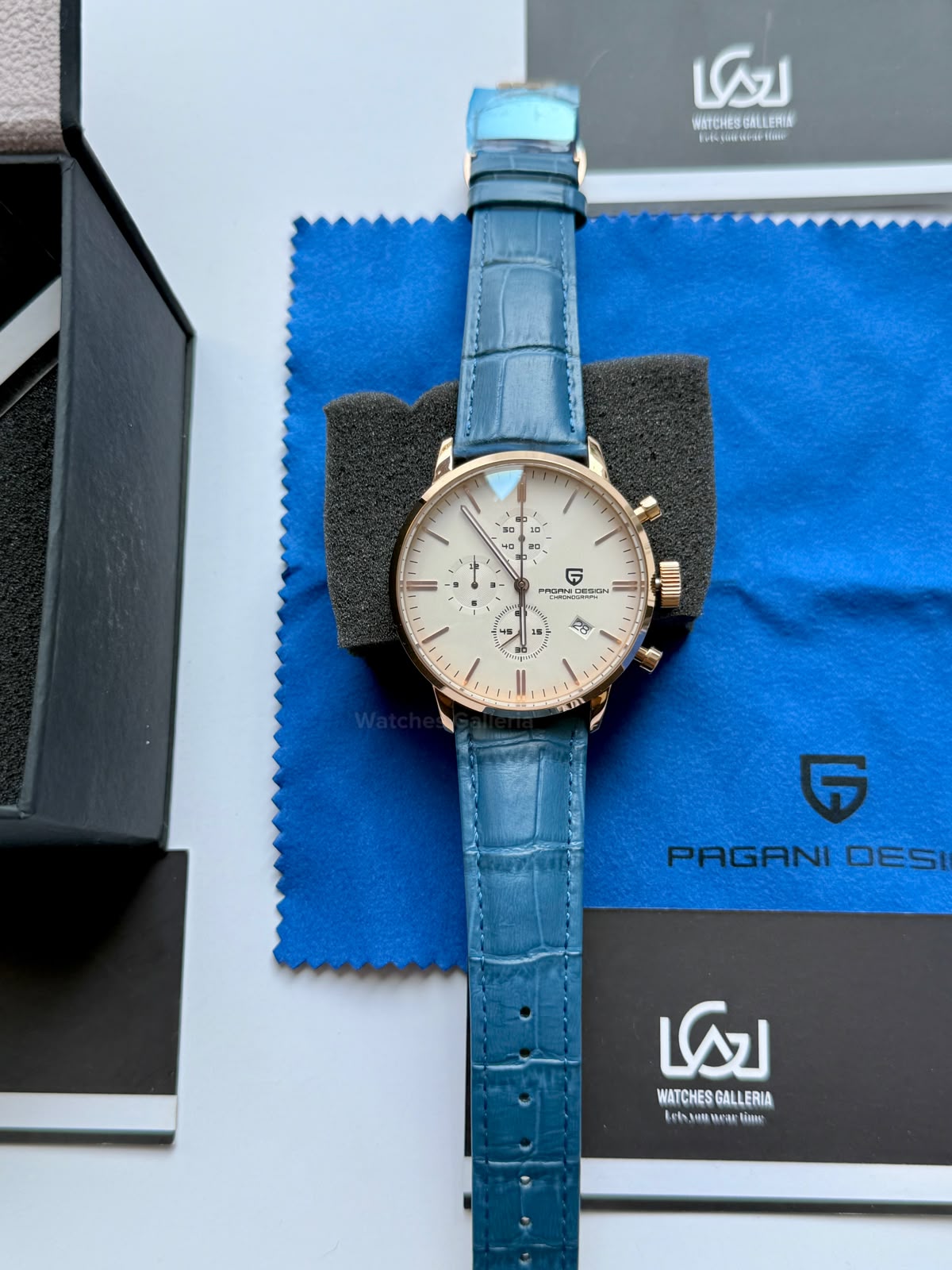 Pagani Design PD2720K |  Blue Rose Gold White | Flight Chronograph Limited Edition Blue Rose Gold White Quartz Watch