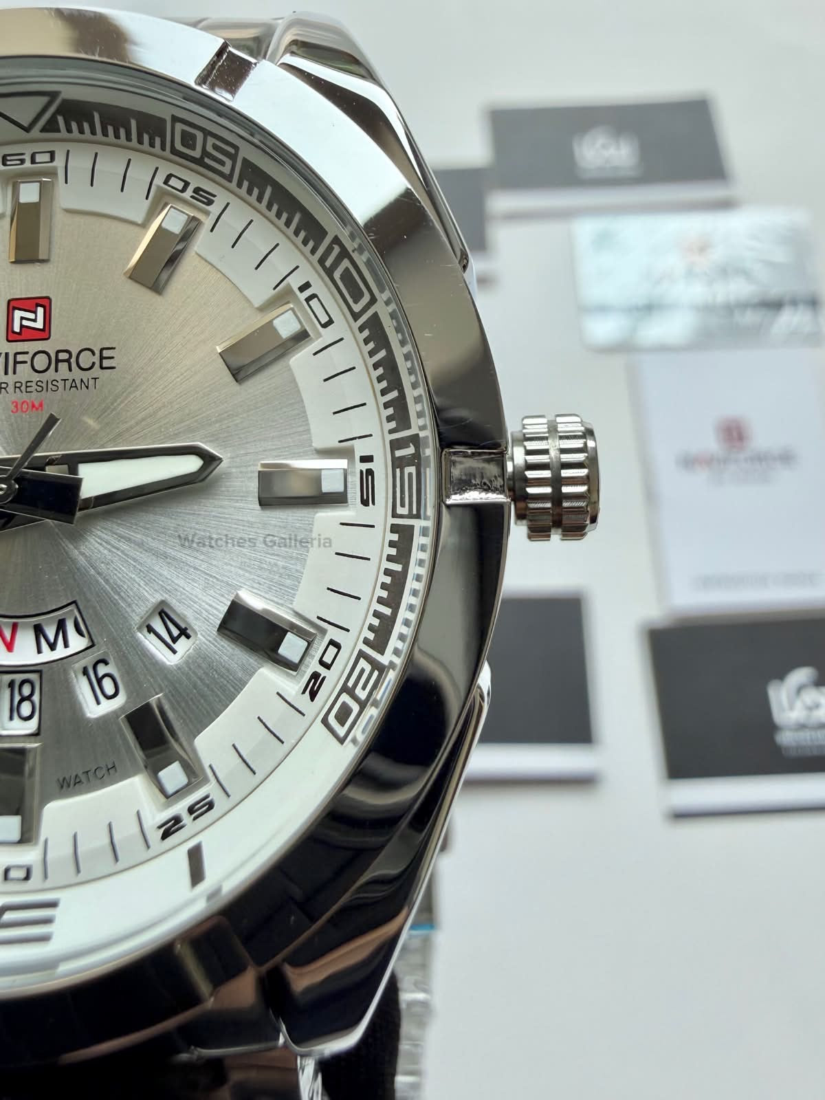Naviforce NF9038M Original Men’s Watch Silver – Japanese Movement, Mineral Glass & Water Resistant