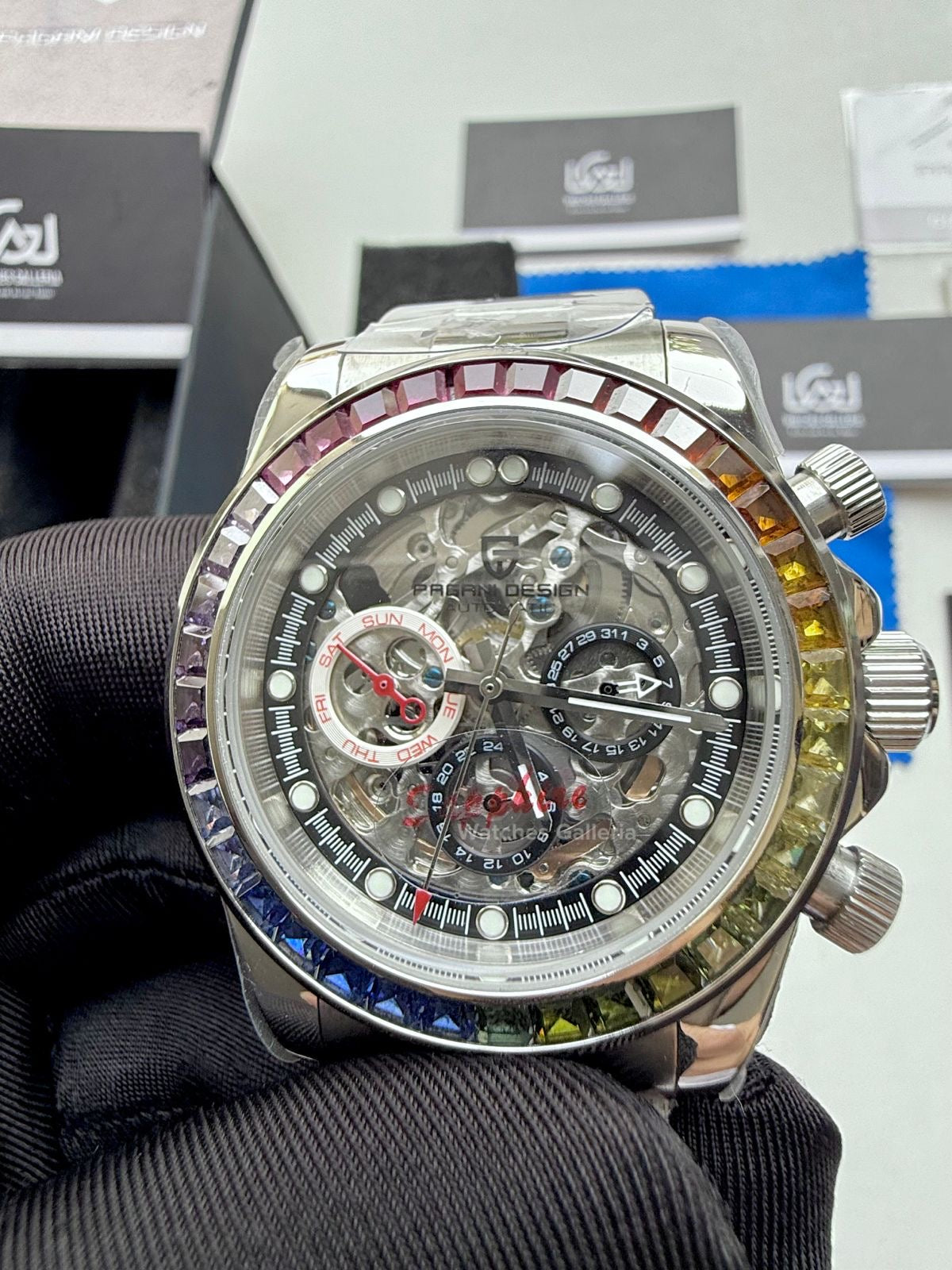 Pagani Design Rainbow Skeleton Automatic PD1653 (Silver) Pagani Design in Pakistan