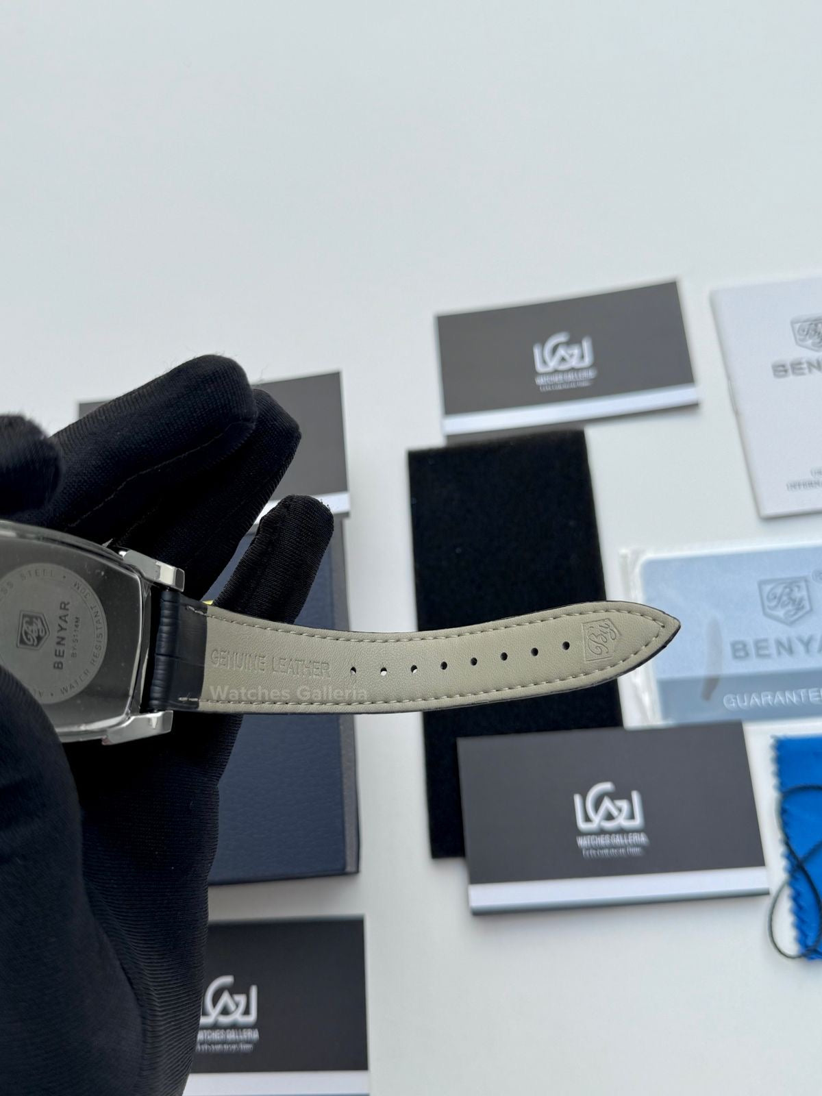 Benyar Square Classic Date Watch (Black Silver) BY5114 Watches Galleria