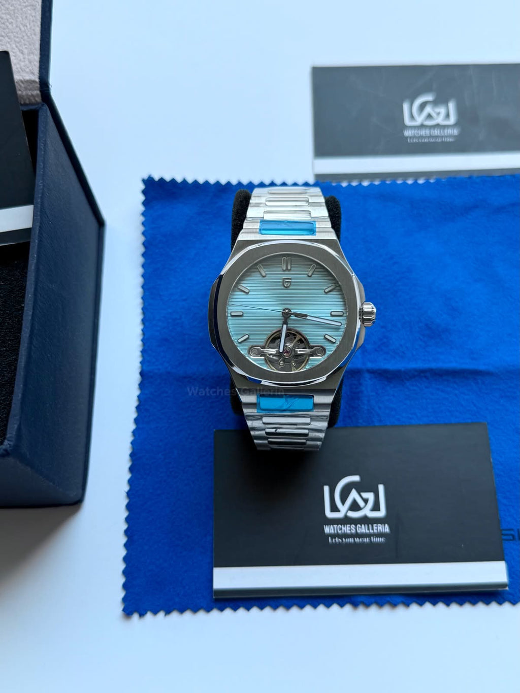 Pagani Design PDys025 Nautilus Flywheel Ice Blue 42mm Automatic Watch – Sapphire Crystal | E3251 Movement | 5ATM