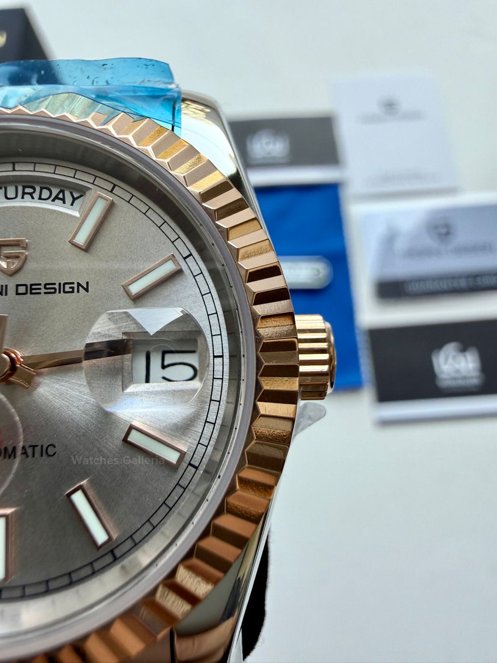 Pagani Design PD1752 Date Day Automatic (Two Tone Silver) New Release Pagani Design in Pakistan