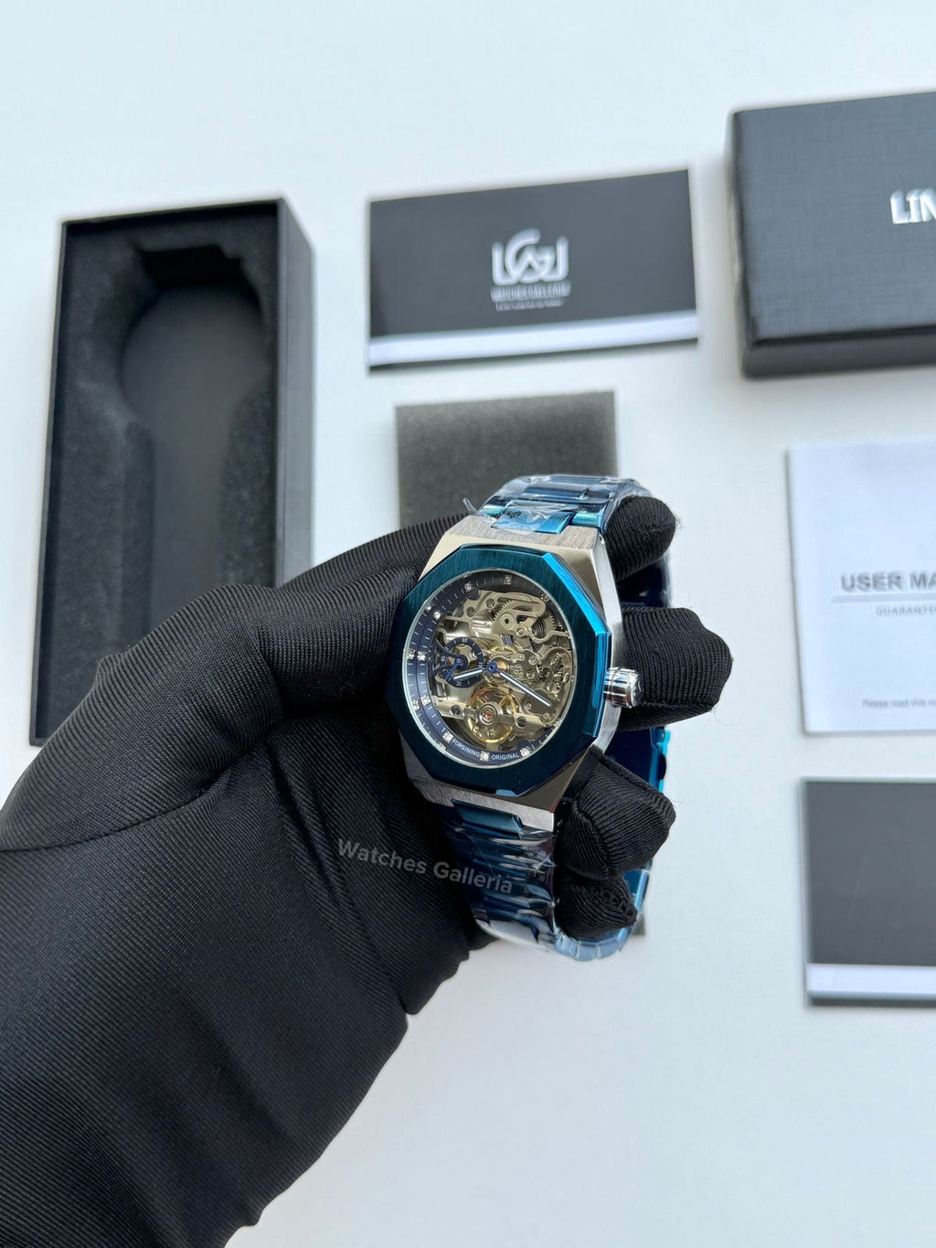 Forsining Royal Oak Skeleton Automatic (Silver/Blue) TM375G Watches Galleria