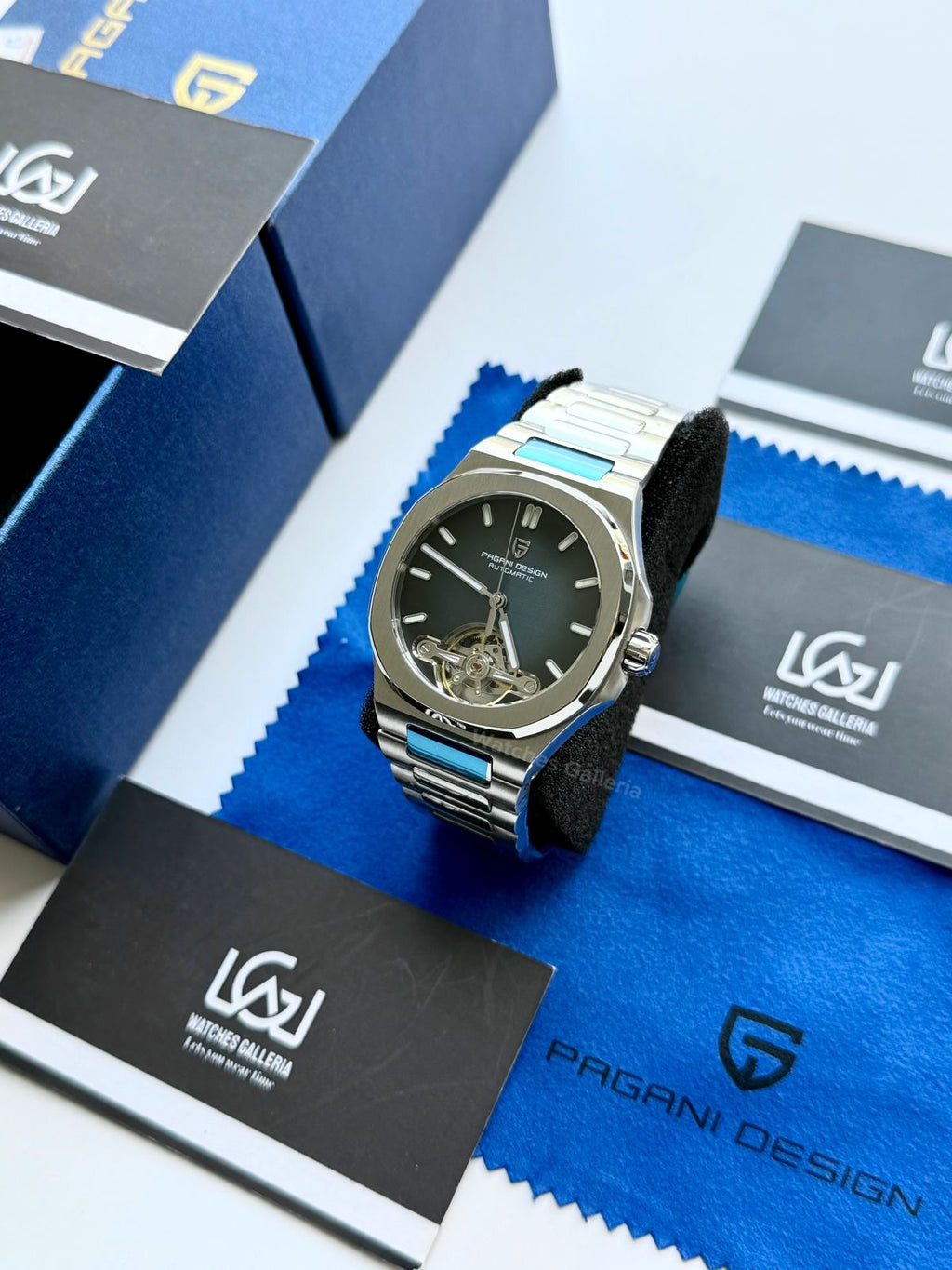 Pagani Design PDys025 Nautilus Flywheel Blue 42mm Automatic – Sapphire Glass | Skeleton Dial | Exhibition Back