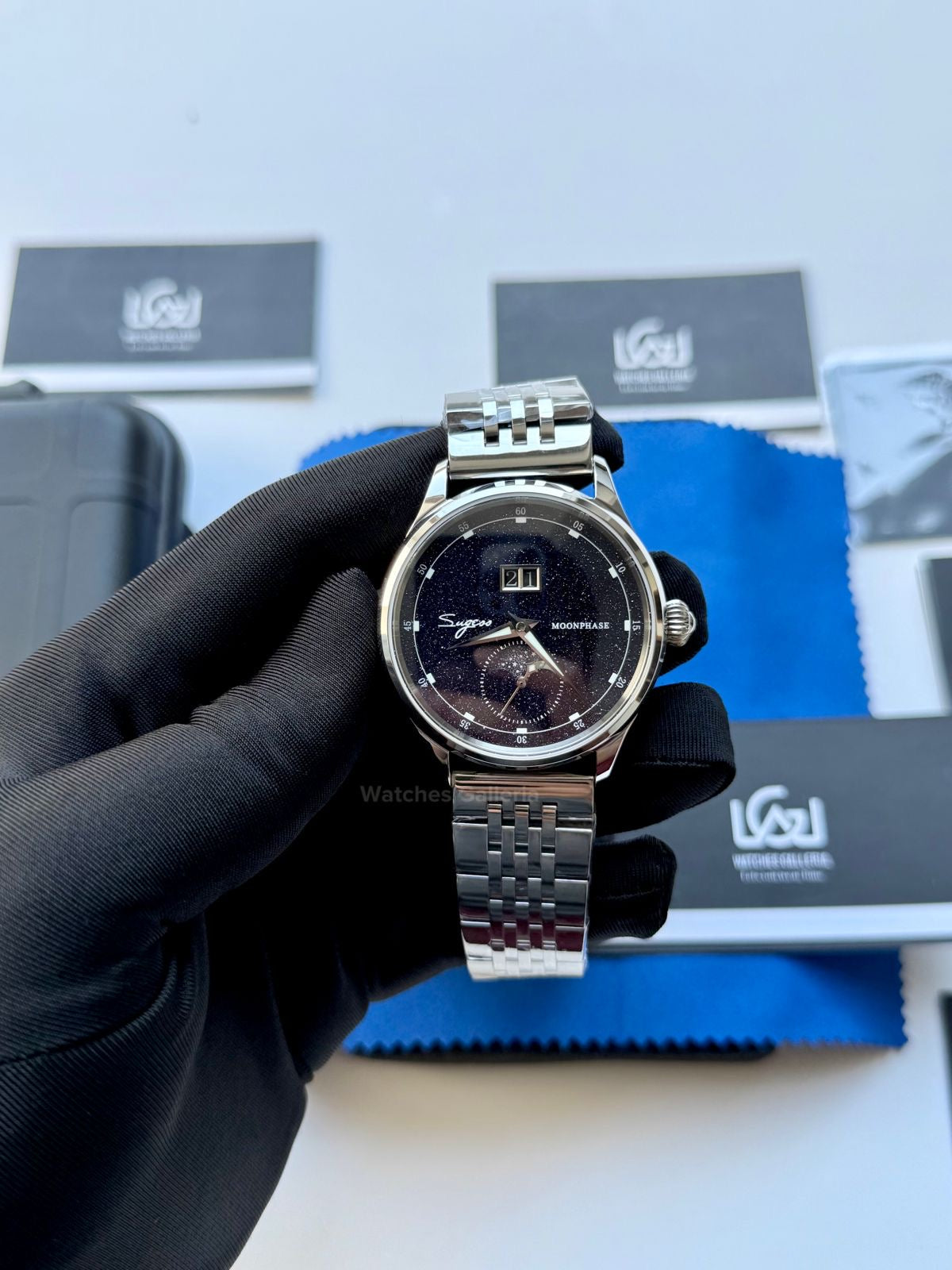 Sugess S401B Oyster Moonphase Watch in Pakistan – Luxury Men’s Automatic Mechanical Watch with Starry Sky Dial