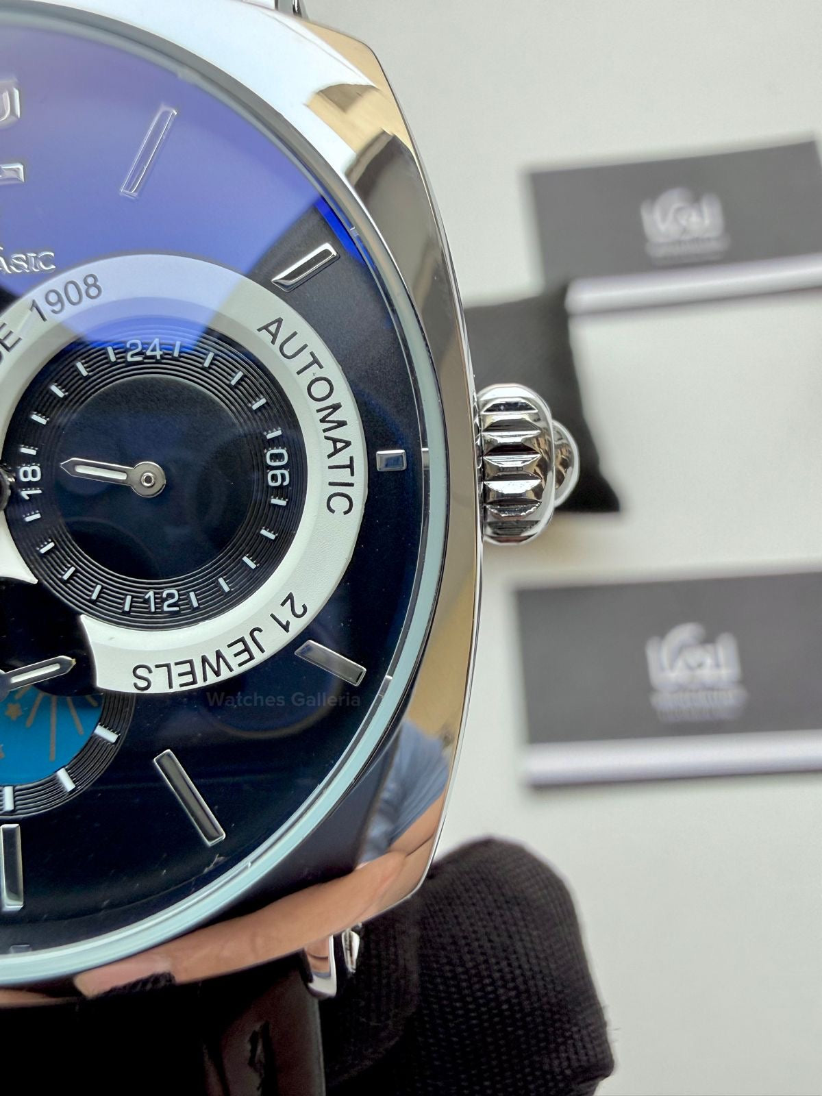 Aokulasic Watch AOKU0001 Moonphase Flywheel (Black Silver) Aokulasic Watch in Pakistan