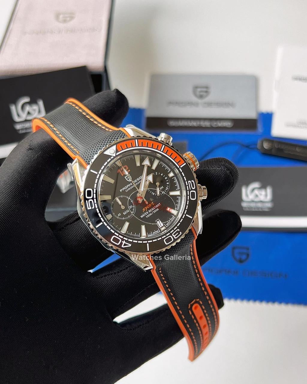 Pagani Design SeaMaster Planet Ocean Chronograph Quartz (Orange) PD1711