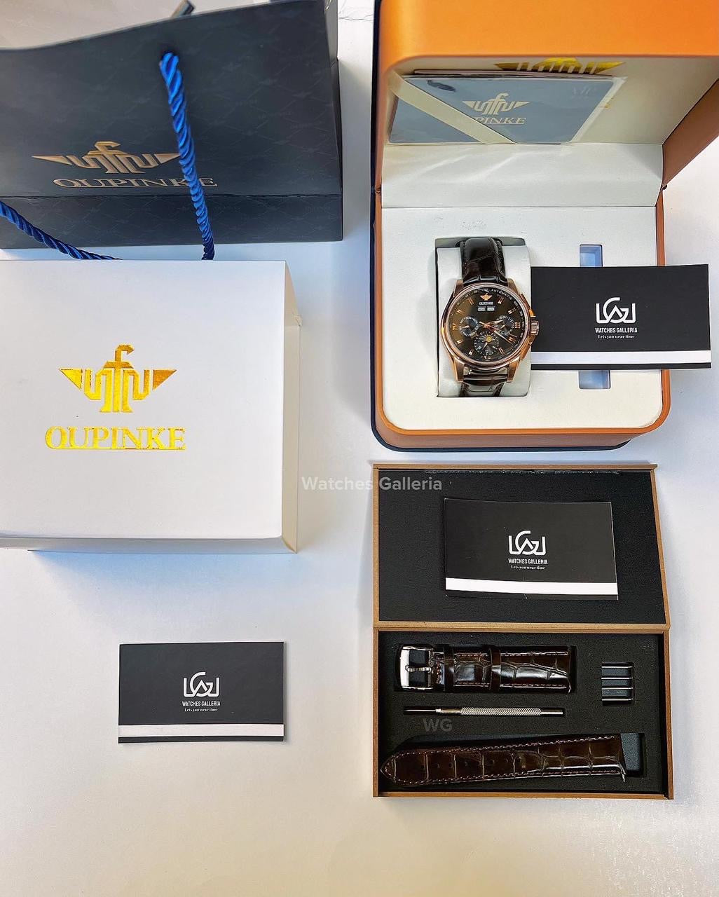 Oupinke Calendar Moonphase Automatic (Brown) 3189