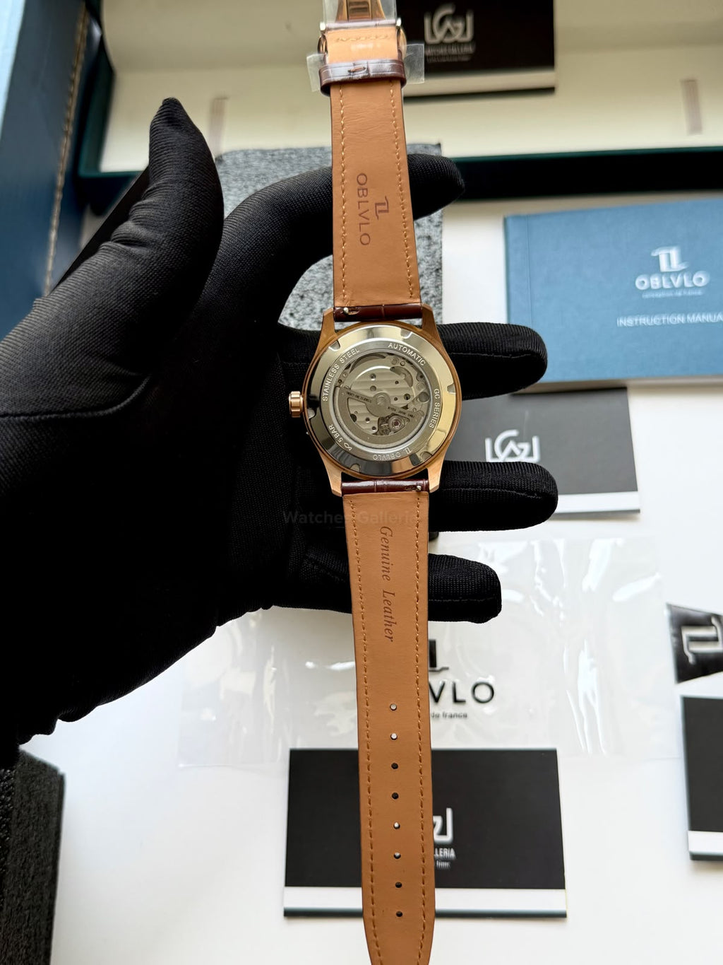OBLVLO GC (Brown Rose Gold Blue) Grand Complications Celestial Automatic Watch Brown & Black Dial with Rose Gold Details, Moving Constellation & Earth Display – OBLVLOGC | Oblvlo