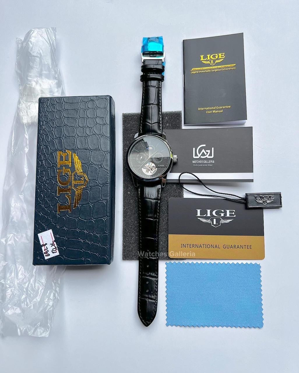 Lige Moonphase Automatic (Black Silver) LIGE6828