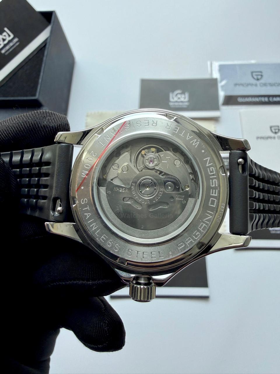 Pagani Design PD1685 Silicon Seamaster Diver White Automatic Watch – 200M Sapphire Crystal NH35A/Miyota Luxury Dive Watch in Pakistan | Watches Galleria