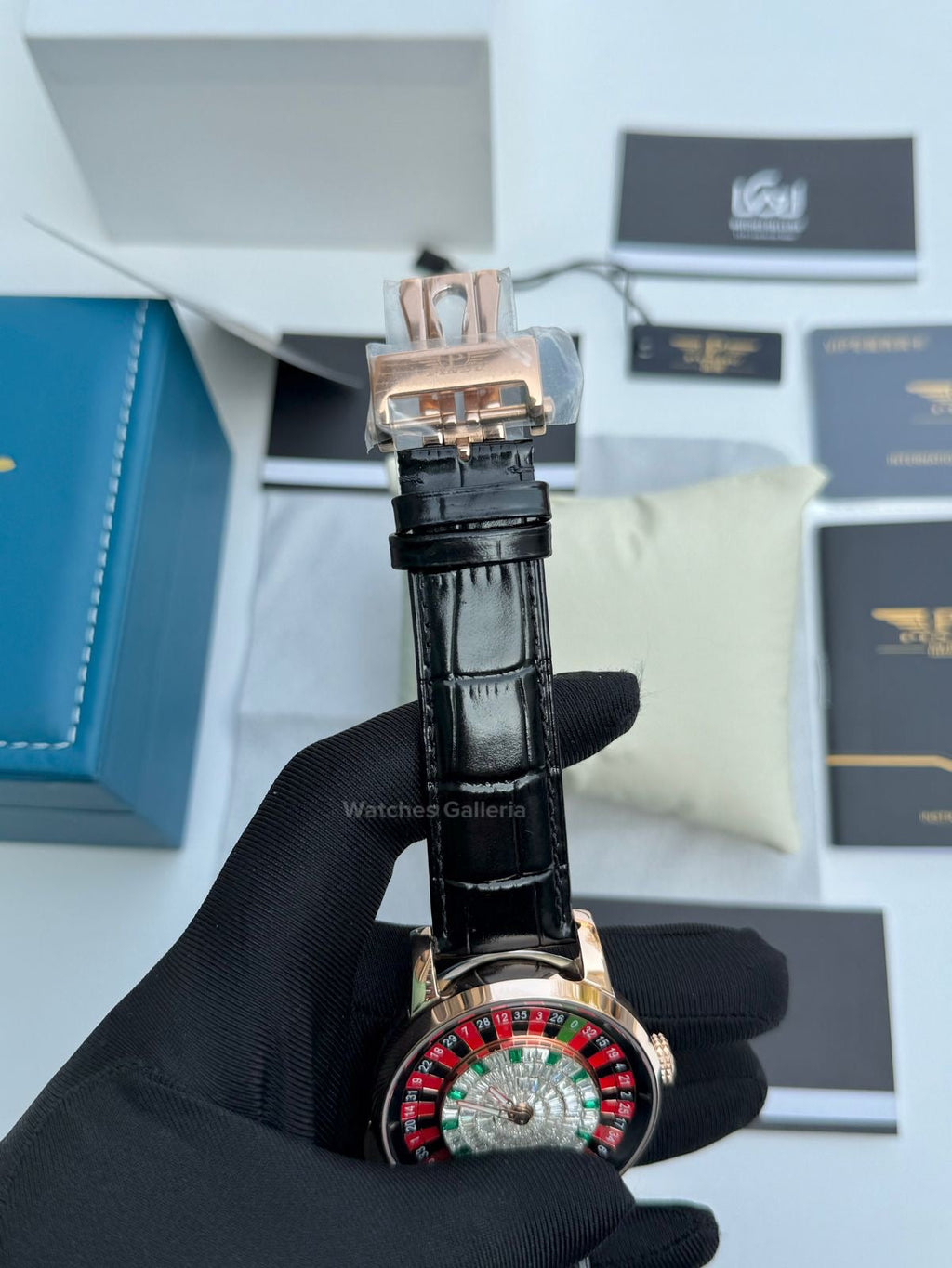 Pindu Design Casino Roulette Button Edition Automatic (Baguette Cut Diamonds) P6628 Watches Galleria