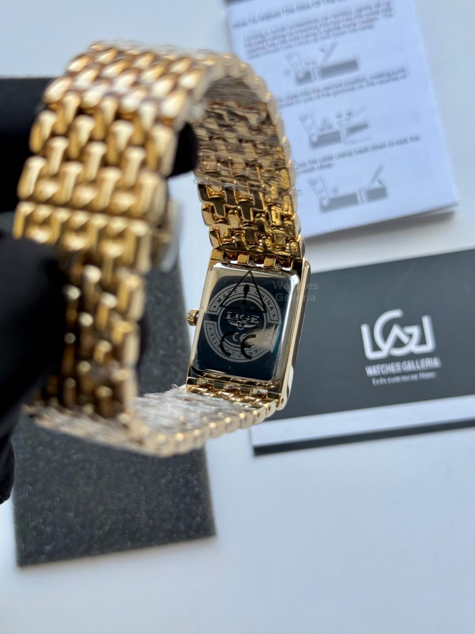 Lige 89156 Tank Women Watch Quartz (Gold/Black) Lige Women Watch