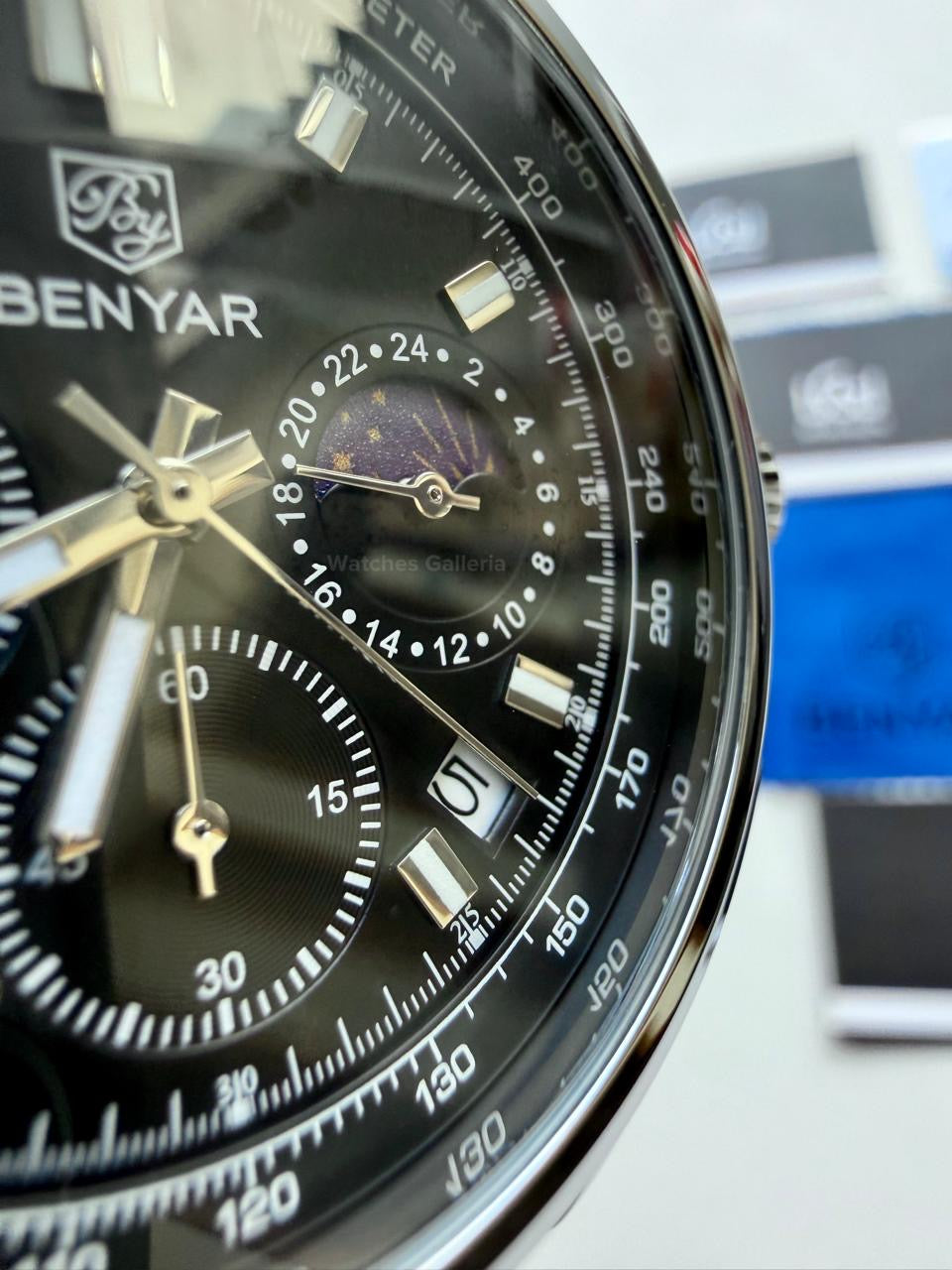Benyar BY5193 Classic Moonphase Quartz (Black) Benyar in Pakistan