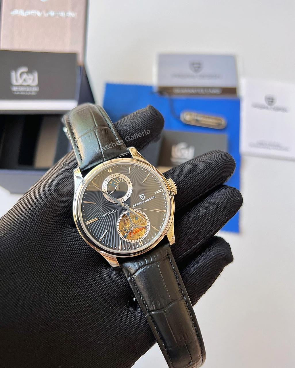 Pagani Design Cocktail Moonphase Tourbillon Automatic (Black) PD1656 "DISCONTINUED"