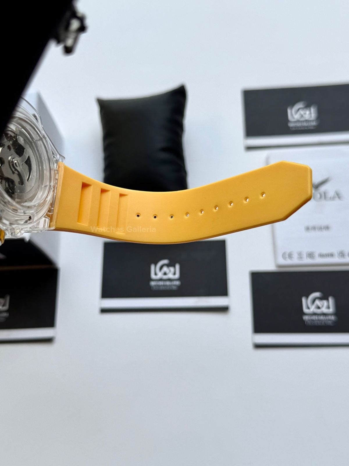 Onola ON3836 Oak Skeleton Yellow Automatic Watch – 49mm Transparent Dial, Bold Sport Design, Pakistan Edition