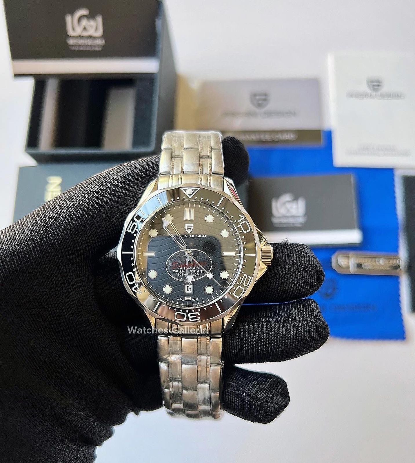 Pagani Design Seamaster Diver (Black) PD1685 Watches Galleria