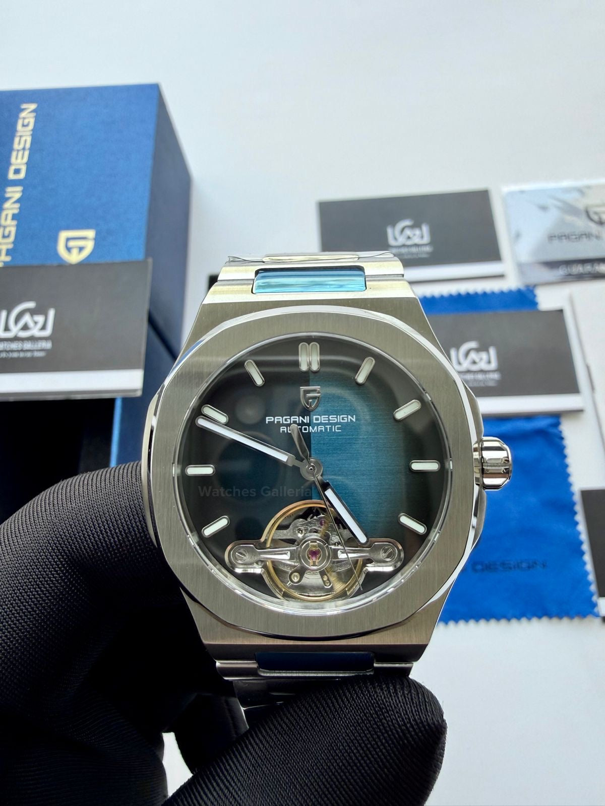 Pagani Design PDys025 Nautilus Flywheel Blue 42mm Automatic – Sapphire Glass | Skeleton Dial | Exhibition Back