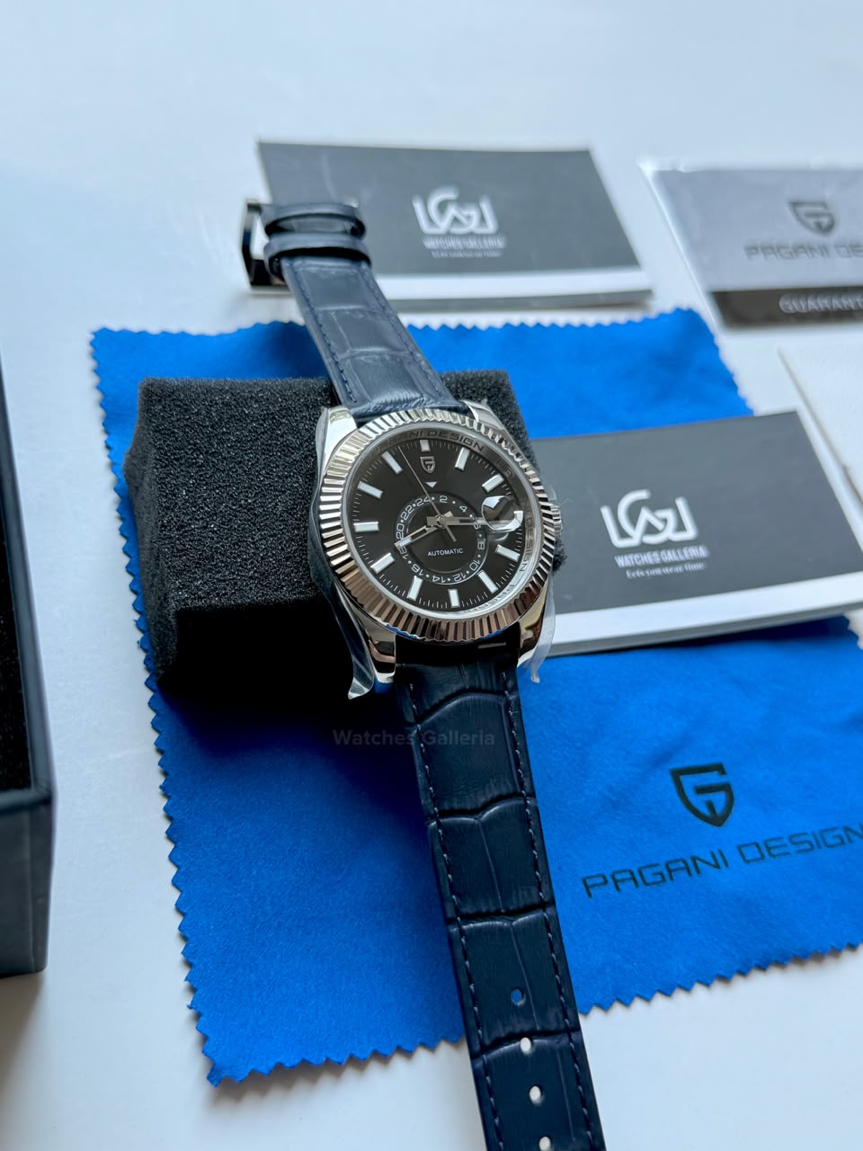 Pagani Design PD1888 Sky Dweller Blue Leather Automatic GMT Watch for Men Sapphire Crystal Original Pagani Design Watch Pakistan