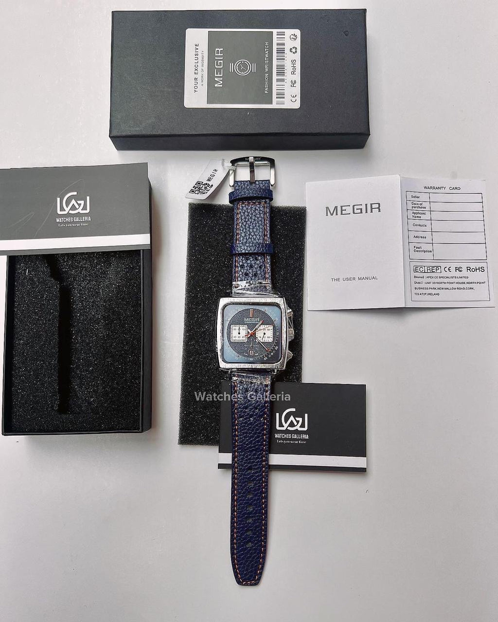 Megir Monaco Chronograph Quartz (Blue) ML2182