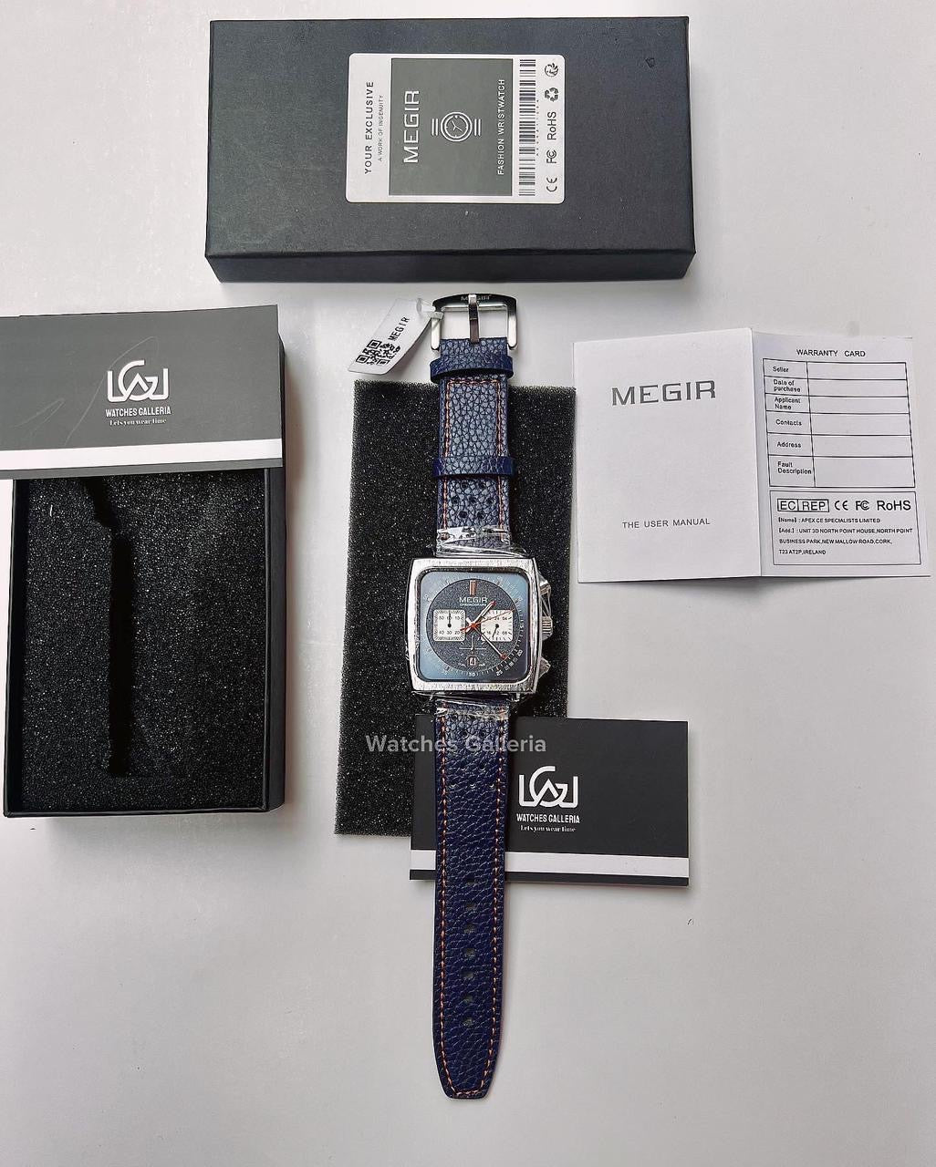 Megir Monaco Chronograph Quartz (Blue) ML2182