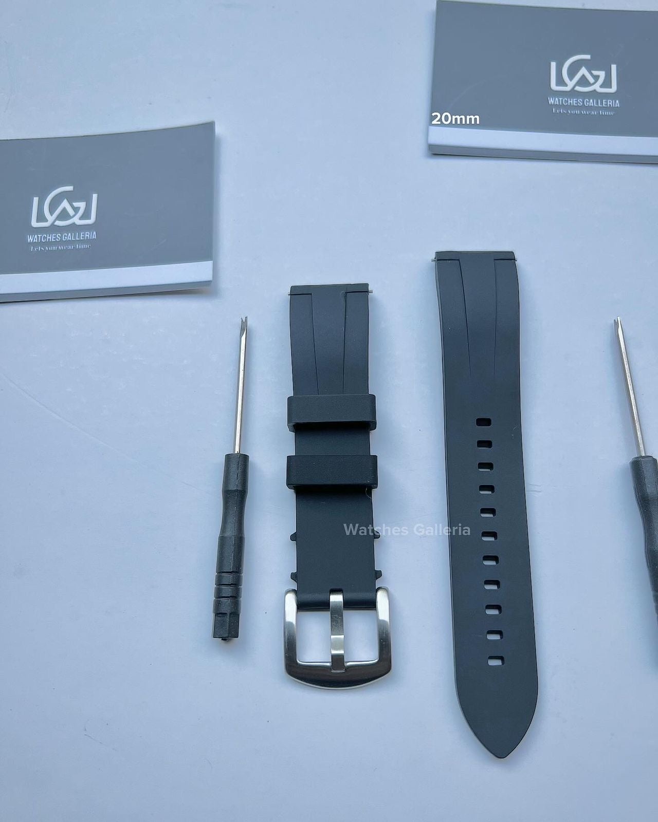 Rubber Straps Quick Release (Black Black Buckle) 20mm or 22mm