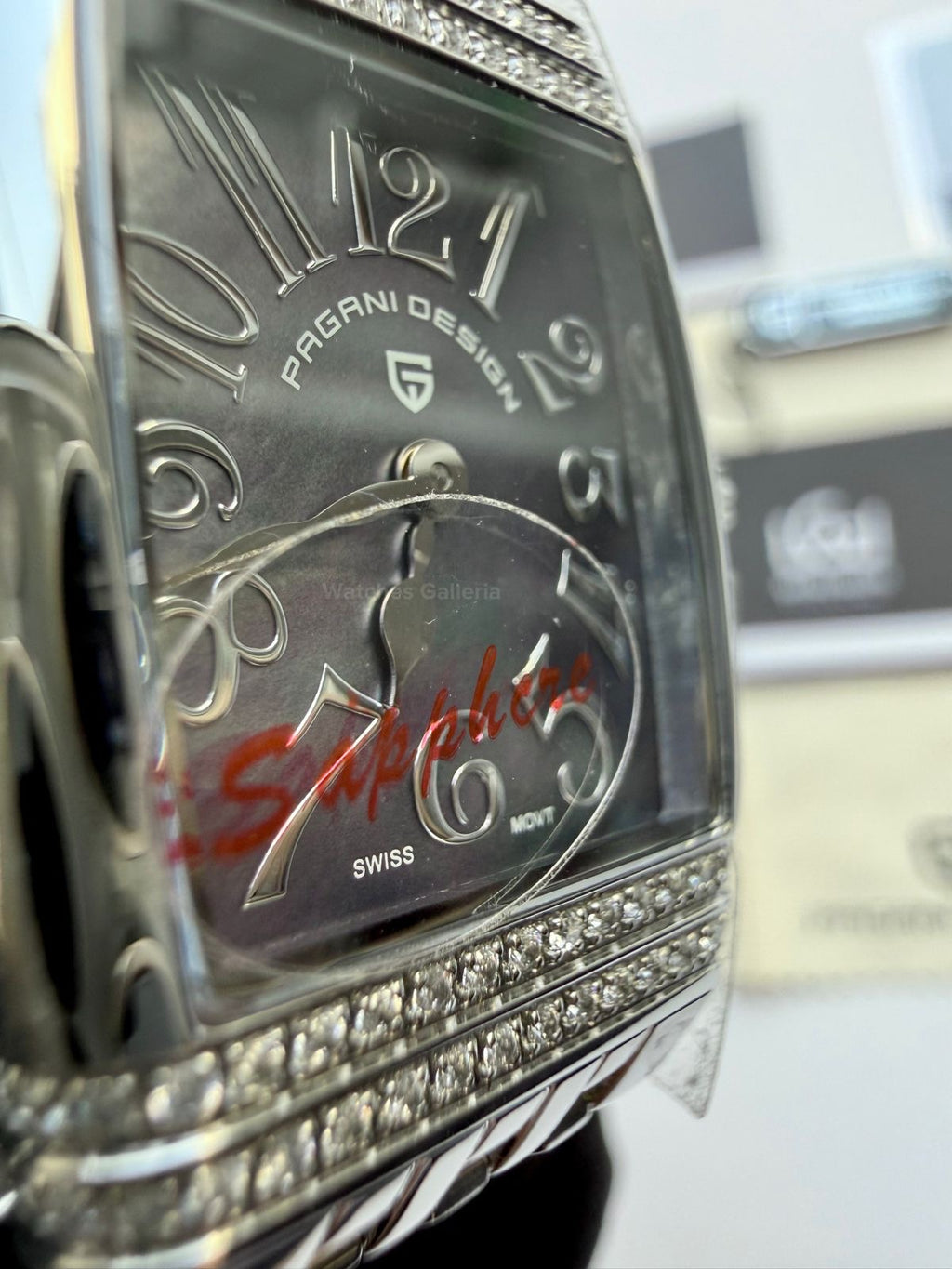 Pagani Design PD1737 Square Ladies Watch Silver Blue 22mm - Swiss Ronda 762 Quartz | Sapphire Glass | Elegant Stone Dial