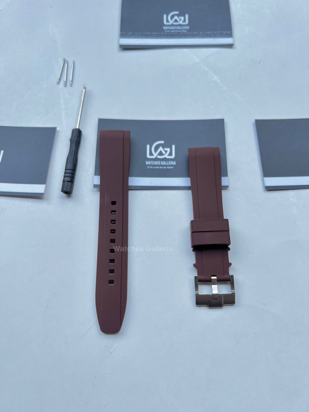 Silicon Straps Brown w/ Silver Buckle